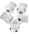 Premium 5-Piece Gt2 Timing Belt Pulley Kit For 3D Printer, Solid Aluminum Alloy With 6mm Width, Smooth Moves Easy Install DIY Projects Hype Gear 5-piece silver GT2 pulleys