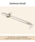 6 Inch Adjustable Friction Lid Stay With Knob For Easy Positioning Right Or Left Hand Lid Support Hinge For Antique Furniture Steel Unichrome Finish Includes Mounting Screws visible in hardware detail view.