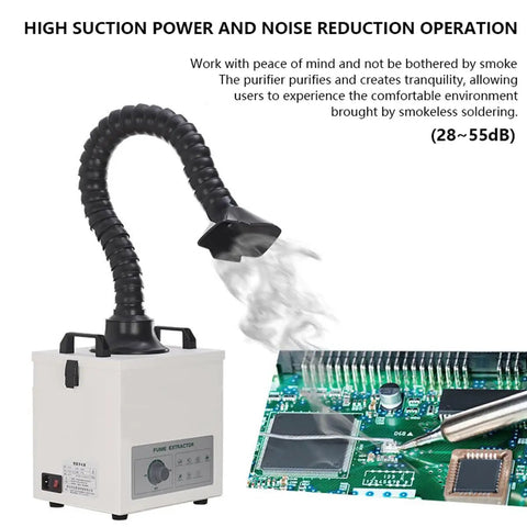 Solder Fume Extractor For DIY Welding And Soldering 100W Desktop Smoke Absorber with 3 stage filtration in use
