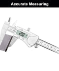 Digital Caliper Measuring Tool 6 Inch Stainless Steel IP54 Waterproof Electronic Caliper with Large LCD Display shown.