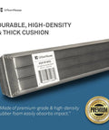 Heavy Duty Wall Guard Protectors And Bumpers For Garage Parking Spots Workshop Doors Hella Tough Rubber Foam Impact Shield Dark Grey 16 Inch 2 Pack shown in packaging.
