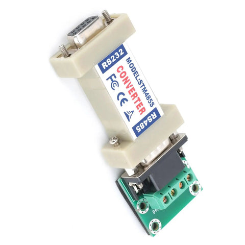 Heavy Duty RS232 To RS485 Serial Converter Adapter with a green circuit board for industrial automation and computer networks.