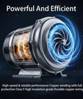 Heavy Duty Submersible Sump Pump With Three Quarter Horsepower Motor Kicks Standing Water To The Curb At 3800 GPH And 30 Foot Head close up of motor with copper wiring and metal casing.