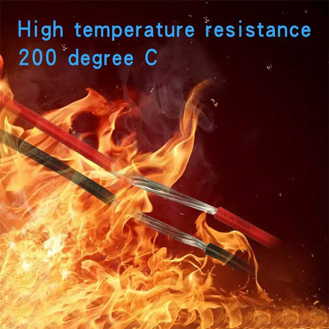 Hella Flexible 14 AWG Silicone Wire Red Black 10 Feet Stranded Tinned Copper Wiring Harness For Automotive Electrical Grounding and Low Resistance Power Builds with high temperature resistance in flames.