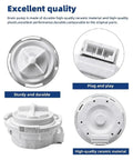 Washer Drain Pump Motor For Front Load Washers Replacement, Electric Waste Water Outflow Pump With High Flow Impeller, Easy Install, Quiet Operation, Durable Build, Fits Most Major Laundry Machines; white ceramic plastic part