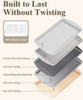 Nonstick Crisp Baking Tray With Wire Rack 15x10 Jelly Roll Pan Ceramic Coating layers showing construction details