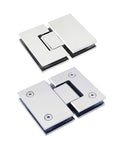 Top Shelf 304 Stainless Steel Frameless Glass Shower Hinges 2 Pack Swivel 180 Degrees Heavy Duty Corner Bracket from above.