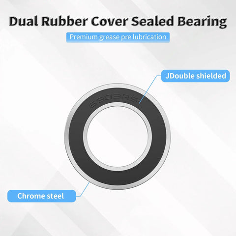 Four Pack 6903-2RS Deep Groove Ball Bearings 17mm ID X 30mm OD X 7mm Width Double Rubber Sealed Carbon Steel For Micro Motors