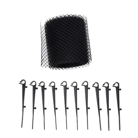 Heavy Duty Gutter Guard Mesh Net For Leaves Debris, Reusable Plastic Gutter Screen For Downspouts And Eaves, Cut To Fit 600x15cm roll with stakes