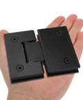 304 Stainless Steel Shower Door Hinges 180 Degree Glass Clamp For Frameless Bathroom Doors Matte Black Heavy Duty Glass Hardware in hand