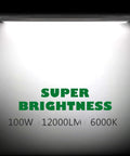 Eight Foot LED Vapor Tight Shop Light 100W 12000LM IP65 Waterproof displaying super brightness