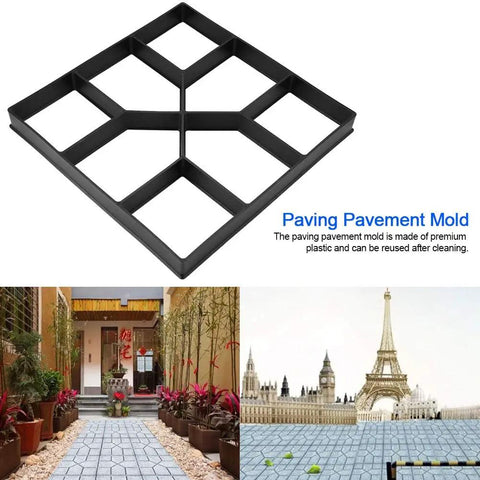 DIY Ready Geometric Pattern Concrete Mold For Stepping Stones Black Reusable Stone Mold For Garden Paths Patio Decor