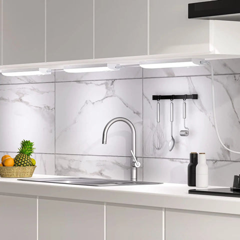 Led Under Cabinet Task Light Plug In 12 Inch Dimmable With 3 Color Temperatures 3000K 4000K 5000K Two Brightness Levels High CRI 90 Easy Install in kitchen