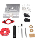 Shop Ready Rock Solid Aluminum Router Lift System With Precision Table Insert Plate And Stainless Rods For Accurate Hole Positioning parts layout