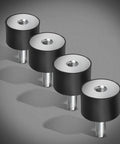 6 Pcs Rubber Isolator Shock Mounts For Fitness Equipment And Compressors Heavy Duty Black Damping Elements That Cut Vibration And Improve Stability For Gym Gear AC Units Pumps Engines And More.