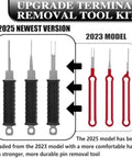 Comparison of 2025 newest and 2023 models, focus on 36 Piece Terminal Pin Removal Tool Kit With Housing Depinning Tools For Electrical Connectors And Wire Extraction Tasks Black - Easy Auto Wiring And Electrical DIY Projects, Precise And Gentle Terminal Release