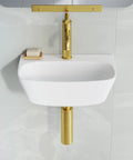 St Tropez Wall Hung Sink With Space Saving Wall Mount Dope Scratch Resistant Ceramic Sleek Modern Basin for Small Bathrooms