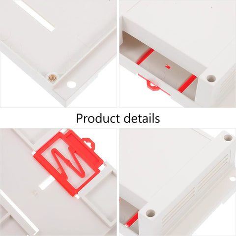 Close-up of Weatherproof Outdoor Electrical Junction Box in Gray Flame Retardant ABS Plastic showing design details