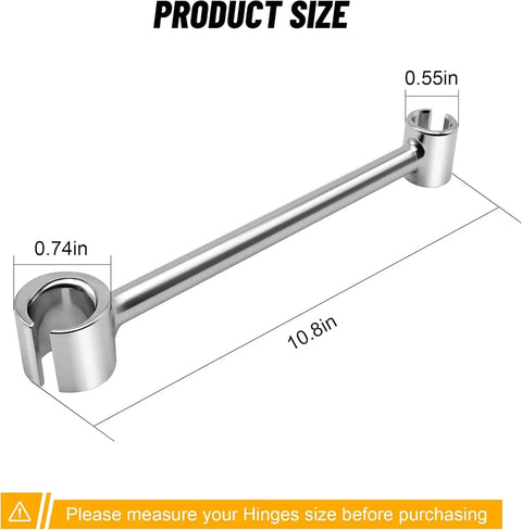 Door Hinge Adjustment Tool For Home And Commercial Doors 0.55 To 0.74 Inch Hinge Gap Wrench with size dimensions shown