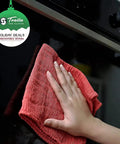 Hand cleaning oven with Red Cotton Shop Towels Pack Of 150 14 By 14 Inch Absorbent Cleaning Rags For Auto Garage Home