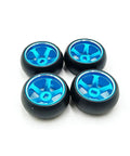 Upgraded 4 Piece Aluminum Alloy RC Wheel Rim and Drift Tire Set for 1/28 Scale Rally Cars Compatible With K969 K989 P929