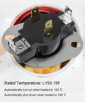Dryer Cycle Thermostat Replacement For Most Washer Dryer Combos With Precise 153F To 138F Temperature Control close-up