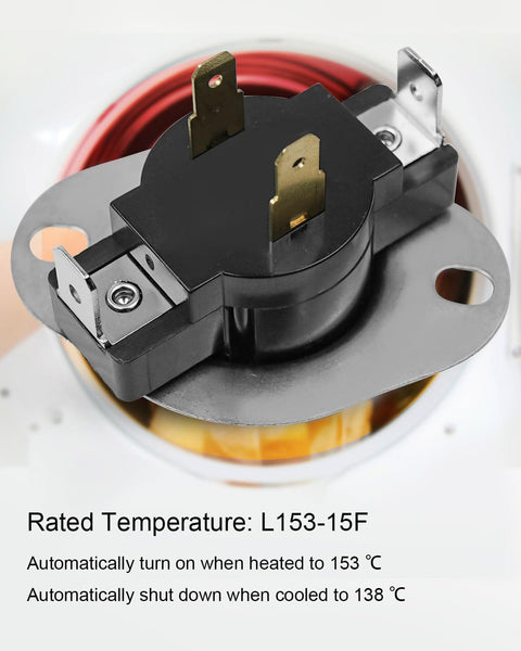 Dryer Cycle Thermostat Replacement For Most Washer Dryer Combos With Precise 153F To 138F Temperature Control close-up