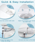 Installation steps for Ultra Slim Bidet Attachment With Dual Mode Wash For Toilet Easy To Install Non Electric Toilet Seat Attachment