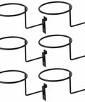 Slatwall Hat Display Rack Black Matte Finish Six Pack Heavy Duty Alloy Steel Construction Tool Free Installation Powder Coated Scratch Resistant Durable Hat Displays For Retail Stores
