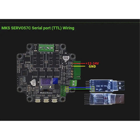 SERVO57C PCBA NEMA23 Closed Loop Stepper Motor Driver Prevents Step Loss With Encoder wiring diagram and TTL connection