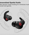 Fit Pro True Wireless Earbuds With Active Noise Cancellation, Spatial Audio With Head Tracking, Black, close-up view