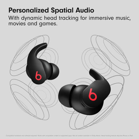 Fit Pro True Wireless Earbuds With Active Noise Cancellation, Spatial Audio With Head Tracking, Black, close-up view