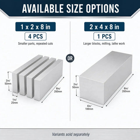 Beefy 6061 Aluminum Block 2 Inch Thick by 4 Inch Wide by 8 Inch Long Pro Grade Flat Bar Stock for CNC Milling Lathe Work Machining Drilling DIY Projects and Industrial Use, 2 x 4 x 8 in