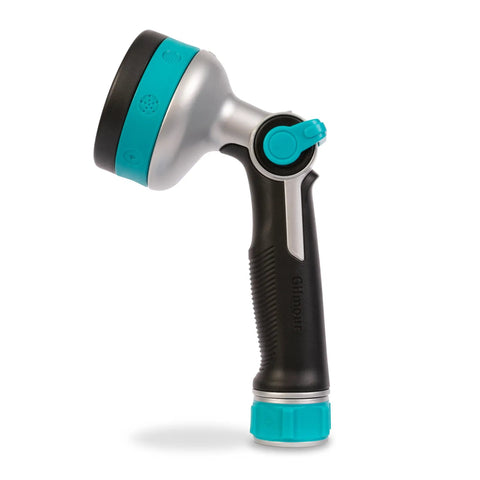 Heavy Duty Thumb Control Garden Hose Nozzle With Eight Pre Set Spray Patterns, Ergonomic Non Slip Handle, One Hand Trigger Lock
