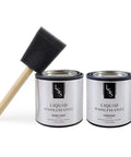 Stainless Steel Look Paint Kit For Appliances Makeover Generation 2 with brush, base coat, topcoat in cans