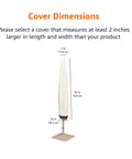 Outdoor Patio Umbrella Cover Rainproof and UV Resistant Fabric With All Season Protection Beige and White 7 By 23 By 76 Inches
