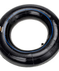 Two Pack Inner Tubes For 13x4.00-6 And 4.10/3.50-6 Tires With TR-87 Bent Valve, shown in black rubber with valve detail