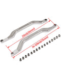 Lower Arched Radius Rods Arms For Polaris RZR XP 1000 RS1 Turbo 2014 To 2023 Aluminum Upgrade, 10mm Early Models And 12mm Late Models, Heavy Duty Off Road Steering And Suspension Enhancement, silver aluminum arms with bushings, 636mm and 675mm
