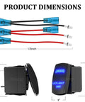 6 Pack DIY Rocker Switch Kit With Laser Etched ON OFF Patterns SPST DPDT 5 Pin 7 Pin 12V 24V Toggle Switches dimensions