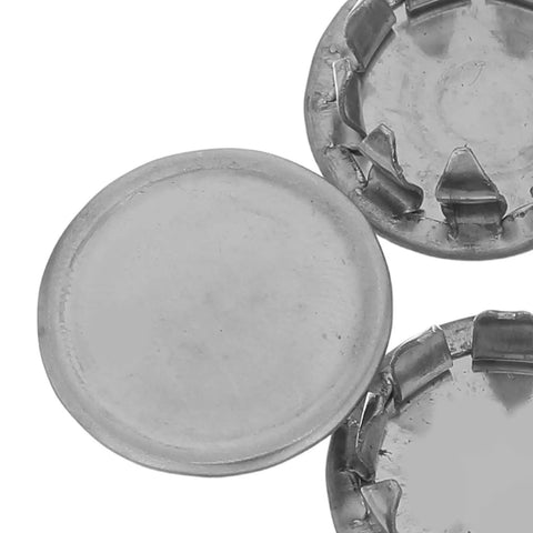 10 Pack Stainless Steel Round Knockout Seal Caps For Electrical Breaker Panels, showing metallic seal caps with secure edges.