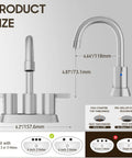 Brushed Nickel 4 Inch Centerset Bathroom Faucet With Two Handles Lead Free And Durable Includes Copper Pop Up Drain And Water Supply Lines