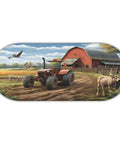 Non Slip Bathroom Rug Mat Ultra Plush Oval 47 By 20 Inches Memory Foam Core Microfiber Absorbent Floor Mat with Farm Deer Tractor Field design