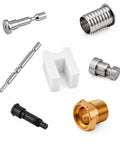 Custom CNC Machined Metal Parts Turning And Milling Fabrication Aluminum Stainless Steel Brass Components For DIY Makers And Industrial Fixtures Built From Your Drawings And Specs. Assorted machined metal parts
