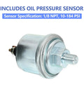 MAIMEIMI oil pressure sender unit, metal body with threaded stud and hex nut for 1/8 NPT