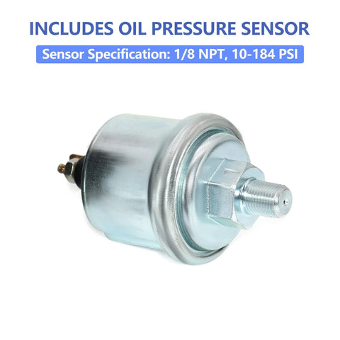 MAIMEIMI oil pressure sender unit, metal body with threaded stud and hex nut for 1/8 NPT