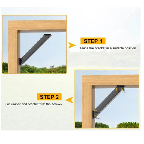 Inside Mount 45 Degree Corner Brackets Kit For Pergolas Gazebos Treehouses Cabins And Patios Heavy Duty DIY Corner Braces Rust Resistant Steel Easy Install Durable Support