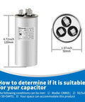 CBB65 Dual Run Capacitor 50 Plus 5 UF 370V 440VAC Replacement For Air Conditioner HVAC Condenser And Heat Pump Motors