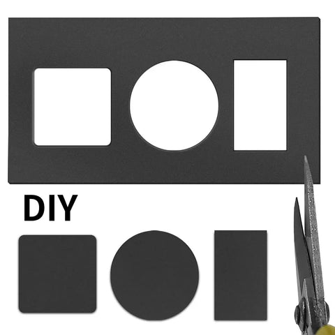 Game Changing 4 Pack Self Adhesive Neoprene Foam Sheets 3 4 Inch Thick 12 By 8 Inches showcasing cut-out shapes for DIY projects.