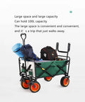 Heavy Duty Portable Garden Cart With Foldable Design Quiet Wheels Adjustable Push Pull Handle Tear Resistant Fabric Large 100 Liter Cargo Space And 100 Kg Load Capacity For Outdoor Garden Beach And Shopping