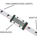 MGN12H 450mm Linear Rail Guide With Sliding Block for CNC Routers, Lathes, Mills, with Rubber End Stops, 12mm Rail, 8mm Height.